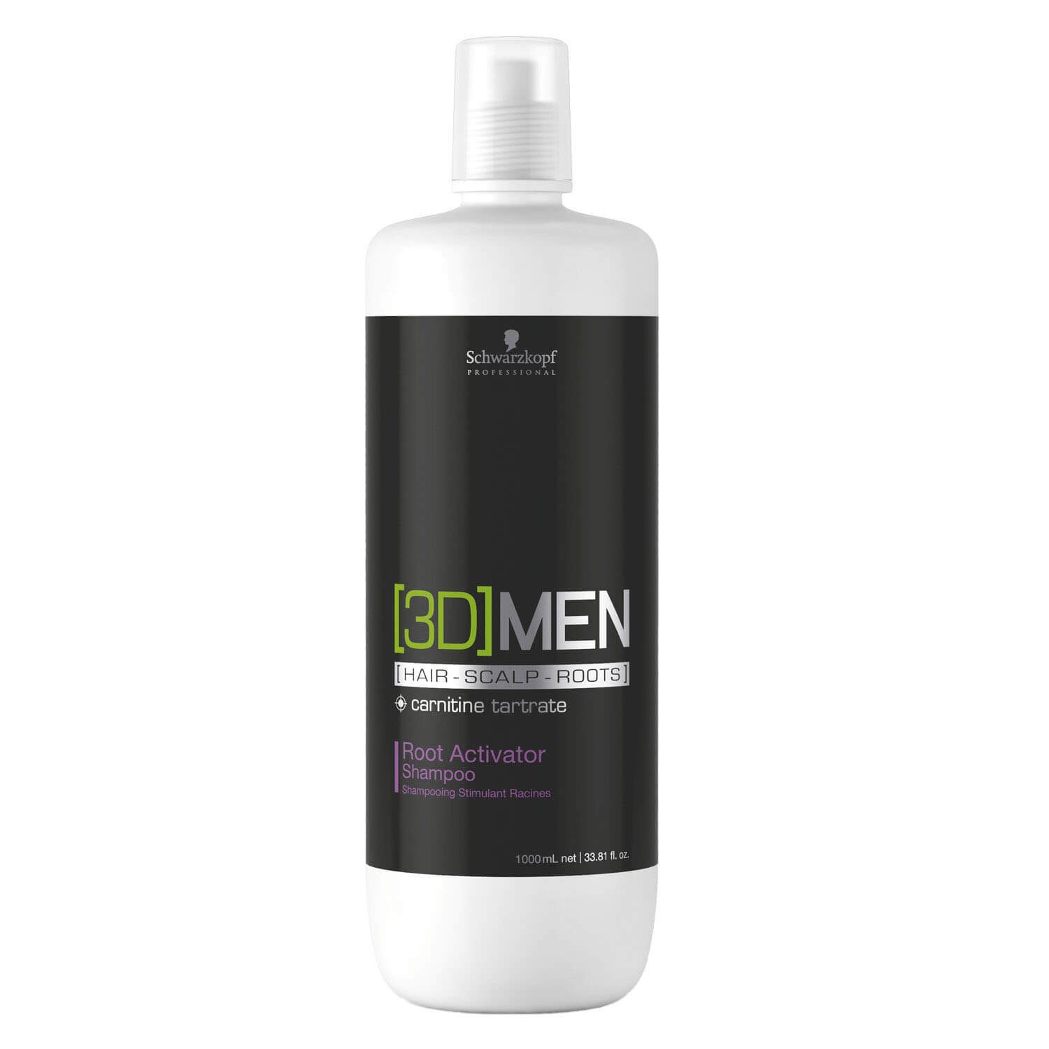 Schwarzkopf Professional 3D Men Shampooing Activateur 1L - Stimule la Croissance