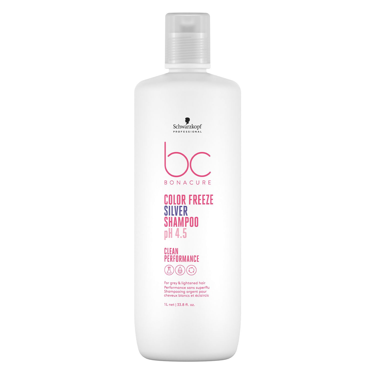 Schwarzkopf Professional BC Color Freeze Silver Shampoo 1000ml - Neutralisant Reflets Jaunes