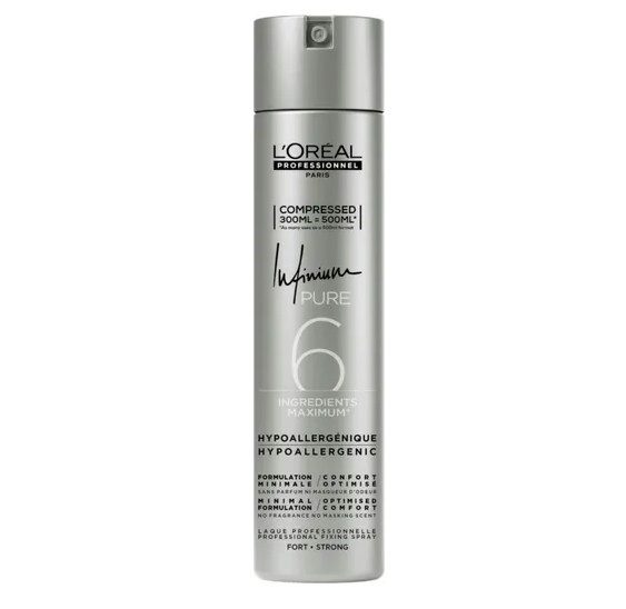 L'Oréal Professionnel Infinium Pure Strong Compressed - Laque Fixation Forte Hypoallergénique 300 ml