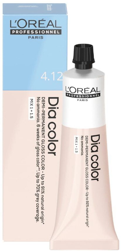 L'Oréal Professionnel Dia Color 4.12 Châtain Cendré Irisé 60ml - Coloration Demi-Permanente Sans Ammoniaque