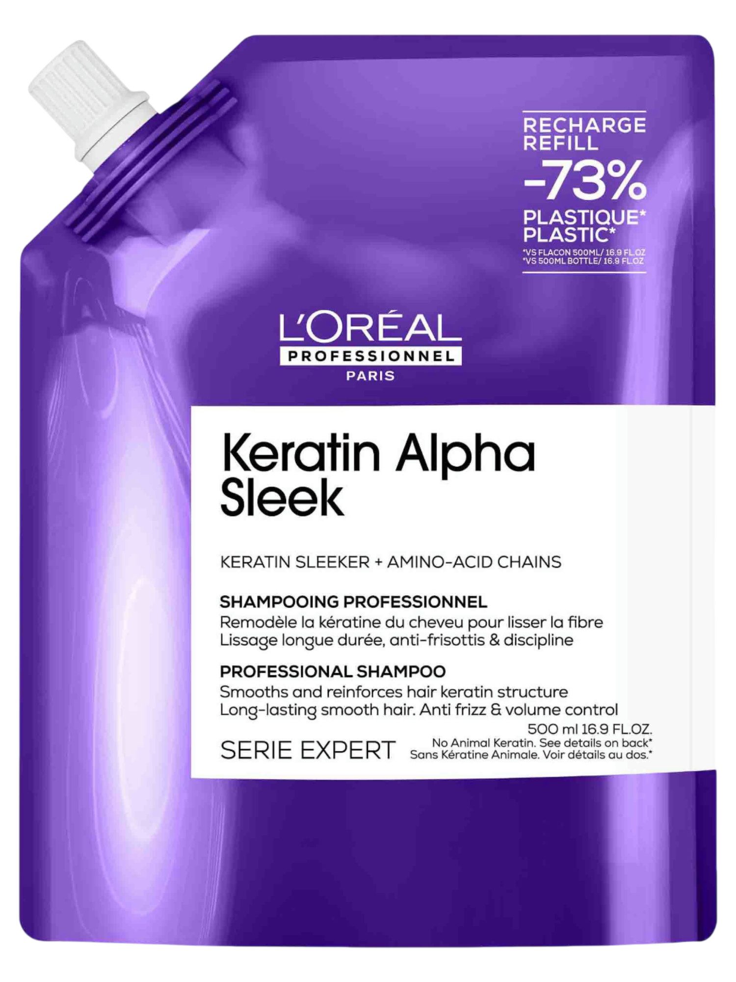 L'Oréal Professionnel Serie Expert Keratin Alpha Sleek Shampoo Recharge 500ml