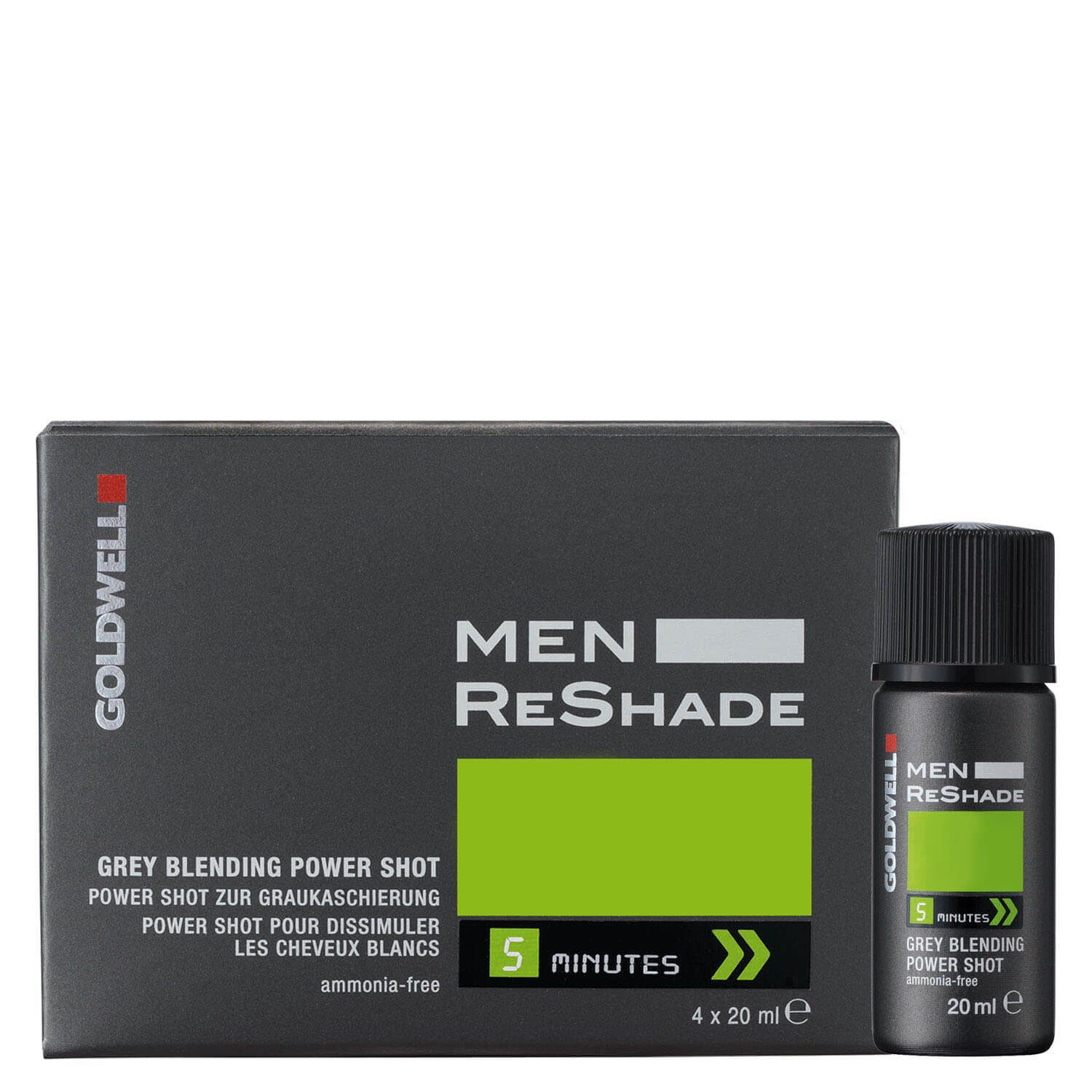 Goldwell Men Reshade Power Shot 4CA - Réduction Naturelle des Cheveux Gris - 4x20ml