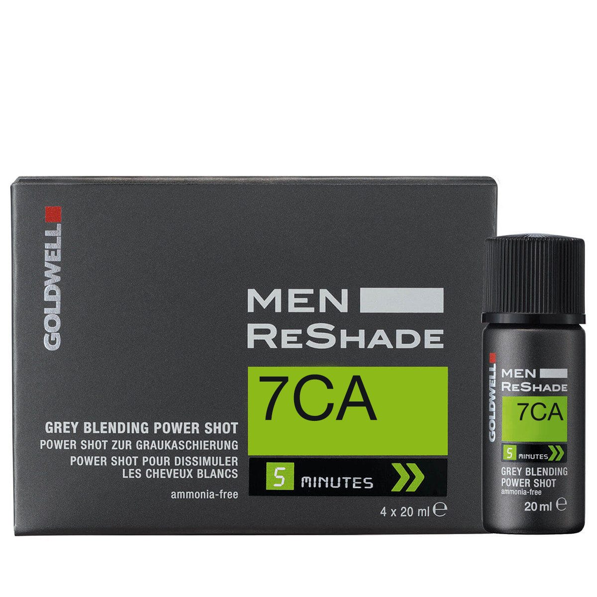 Goldwell Men Reshade Power Shot 7CA - Réducteur de Cheveux Gris Naturel 4x20ml
