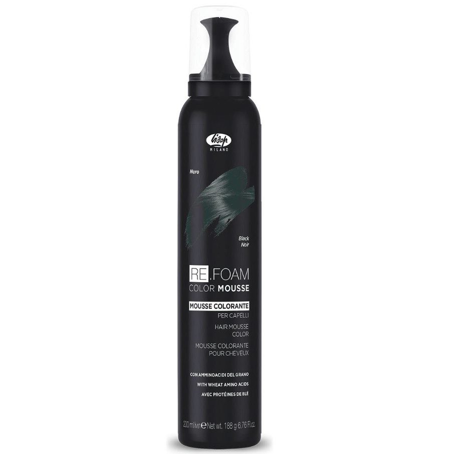 Lisap ReFoam Black 200ml - Mousse Coiffante Volume et Brillance Couleur