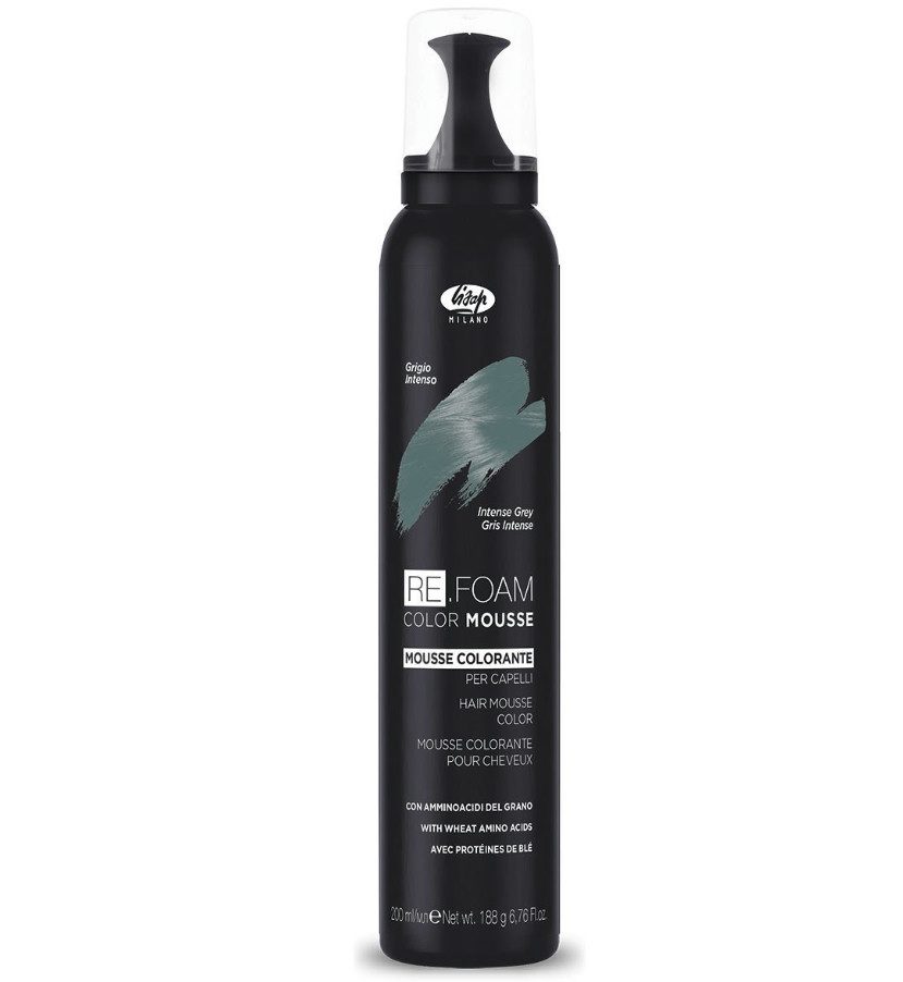 Lisap ReFoam Intense Grey 200ml - Mousse Coiffante Volumisante et Raviveur de Couleur