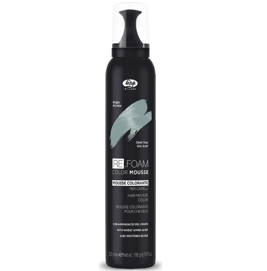 Lisap ReFoam Steel Grey 200ml - Mousse Coiffante Raviveur de Couleur