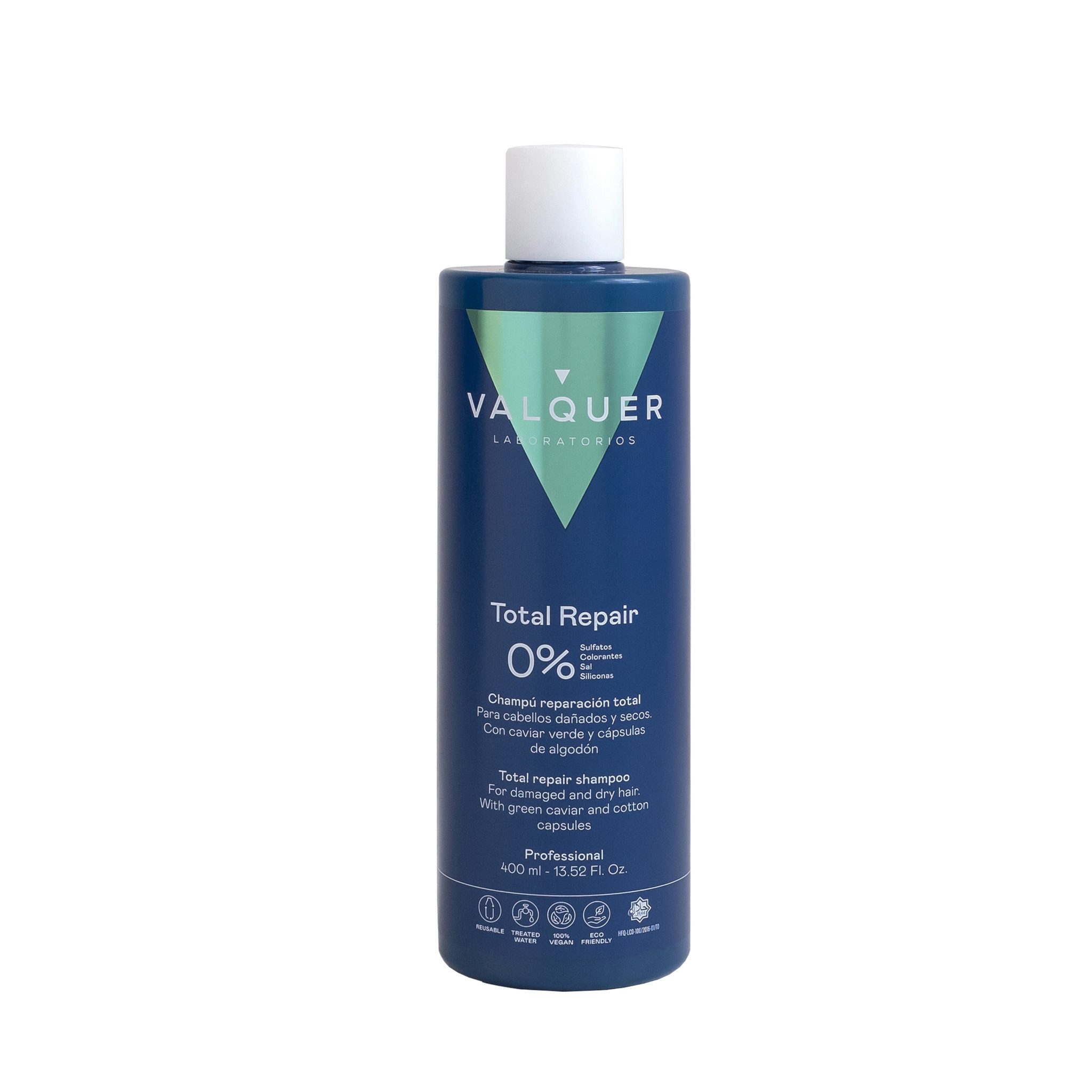 Valquer TOTAL REPAIR Shampooing Réparateur 400ml - Caviar Vert & Coton