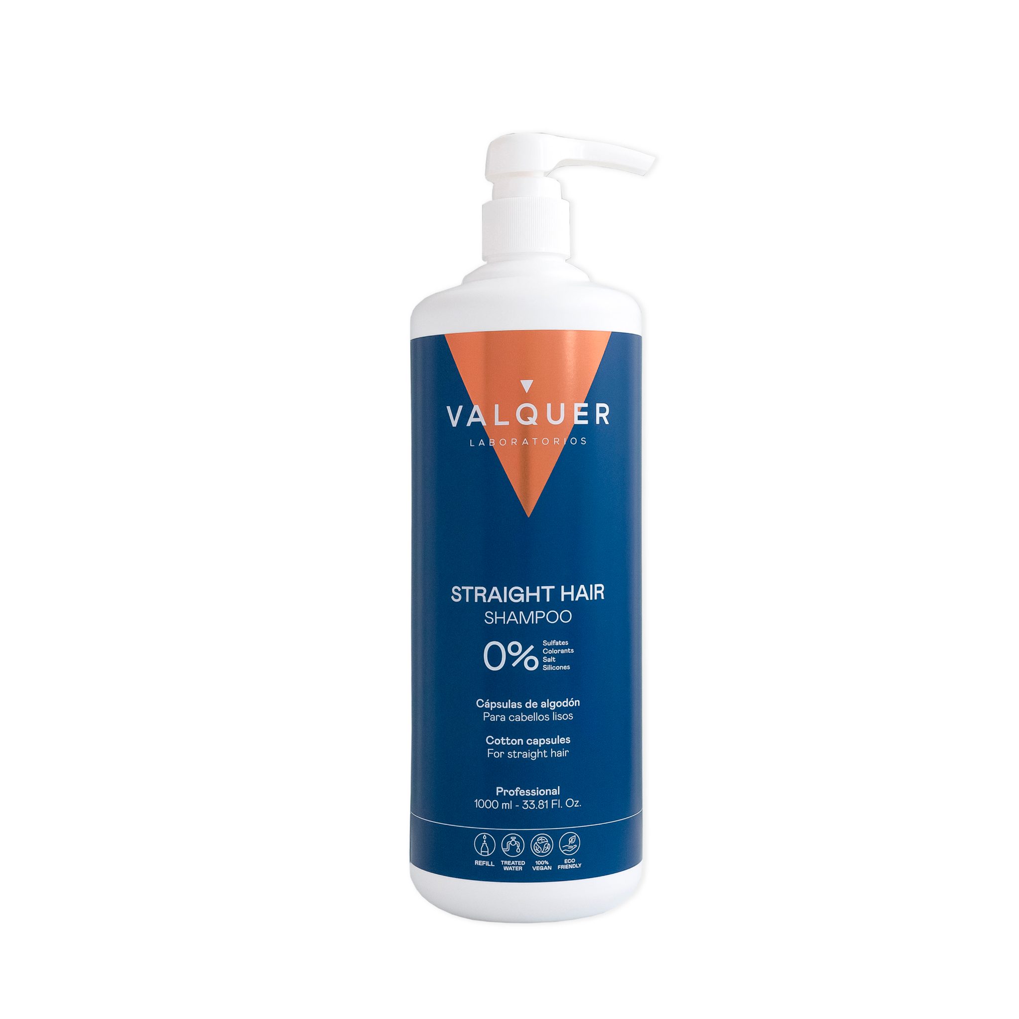 Valquer STRAIGHT HAIR Shampooing Cheveux Lisses Panthenol & Coton 1000ml