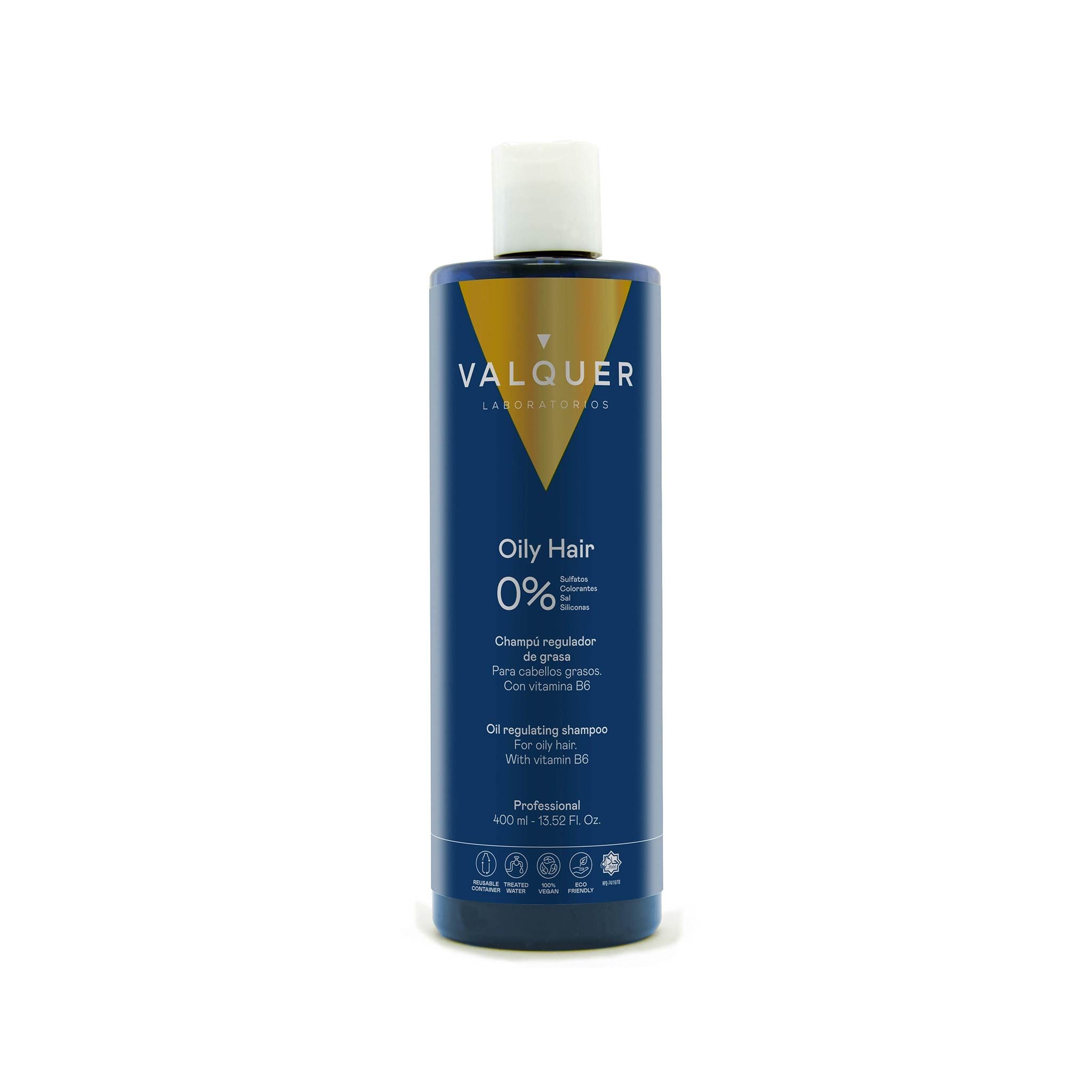 Valquer Shampooing Cheveux Gras 400ml - Formule Végane Sans Sulfates