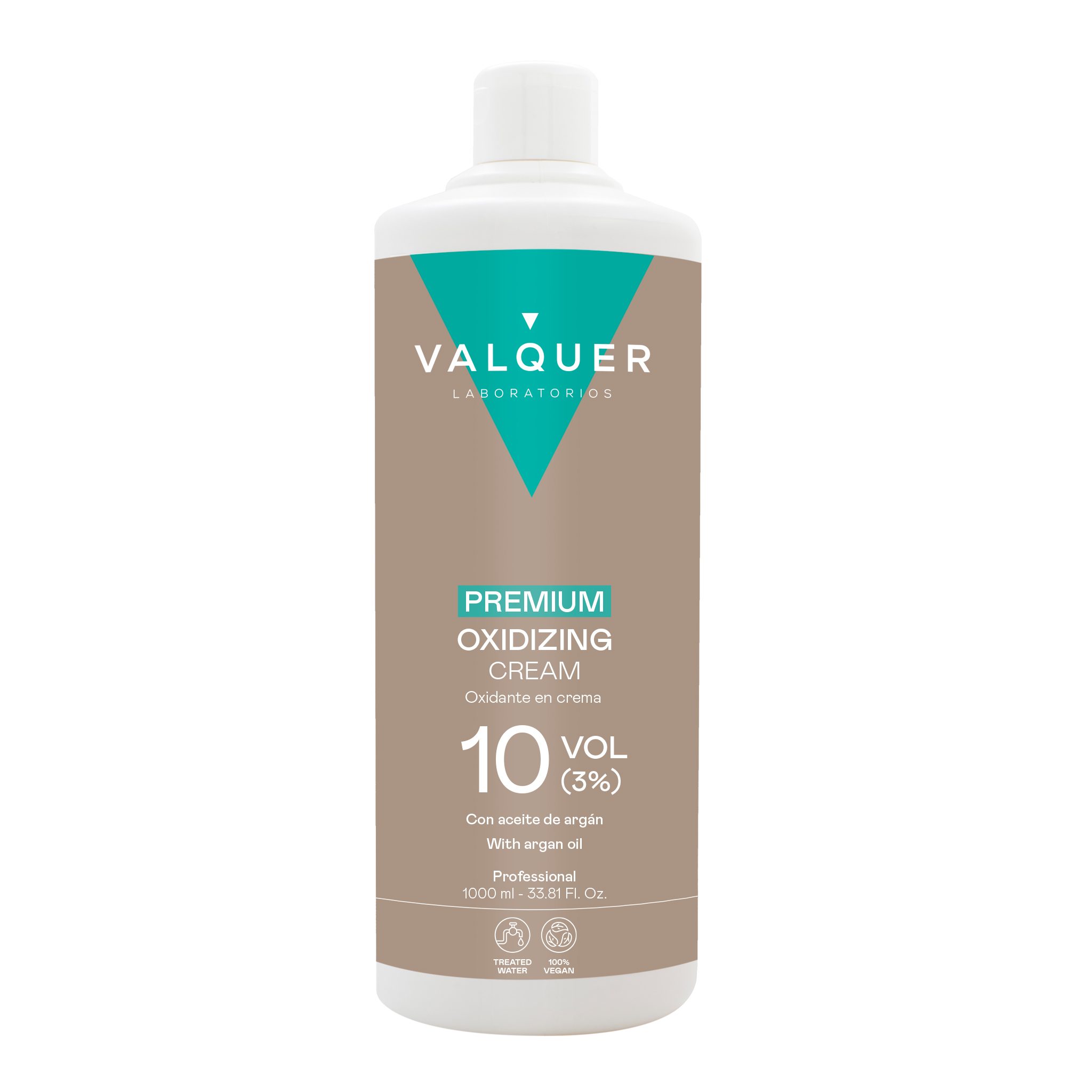 Oxydant Crème Premium Valquer 10 Vol (3%) 1000 ml – Formule Végane à l'Huile d'Argan