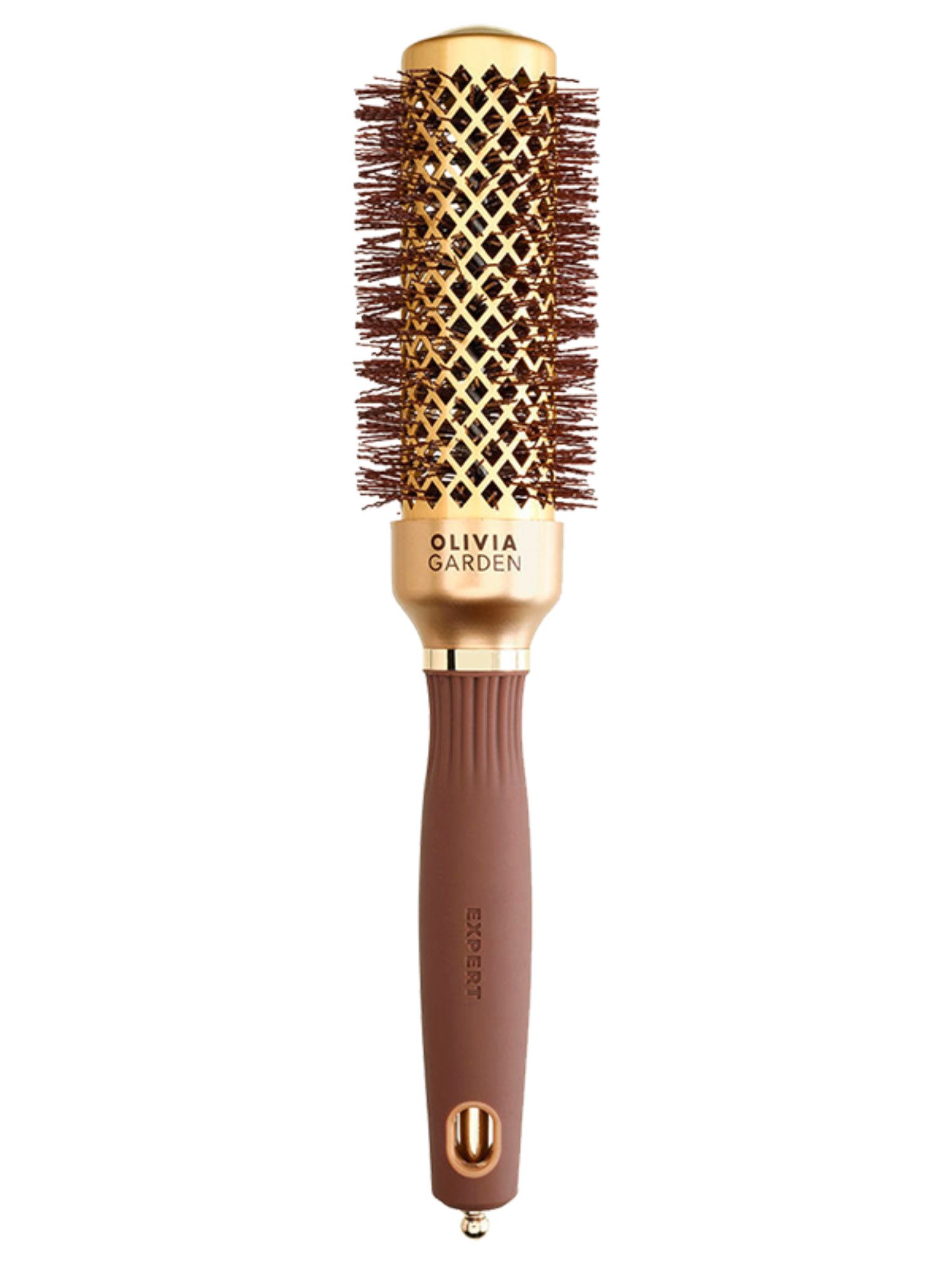 Olivia Garden Expert Blowout Shine 35/50 mm Or & Brun - Brosse Ronde Professionnelle