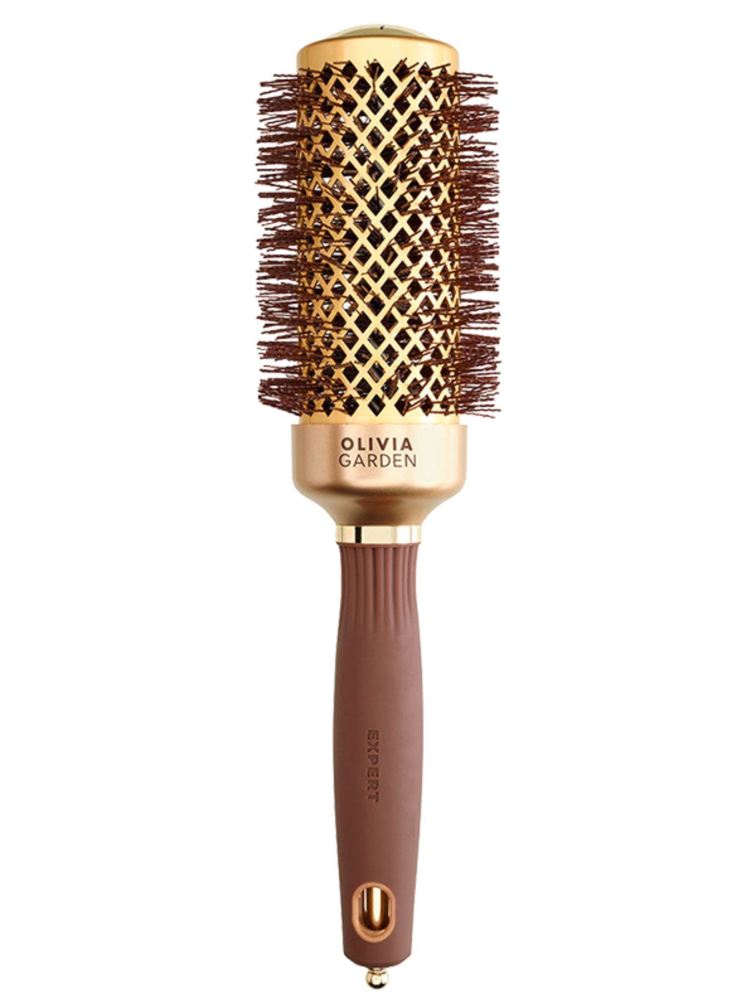 Olivia Garden Expert Blowout Shine 45/60 mm Or & Brun - Brosse Ronde Professionnelle