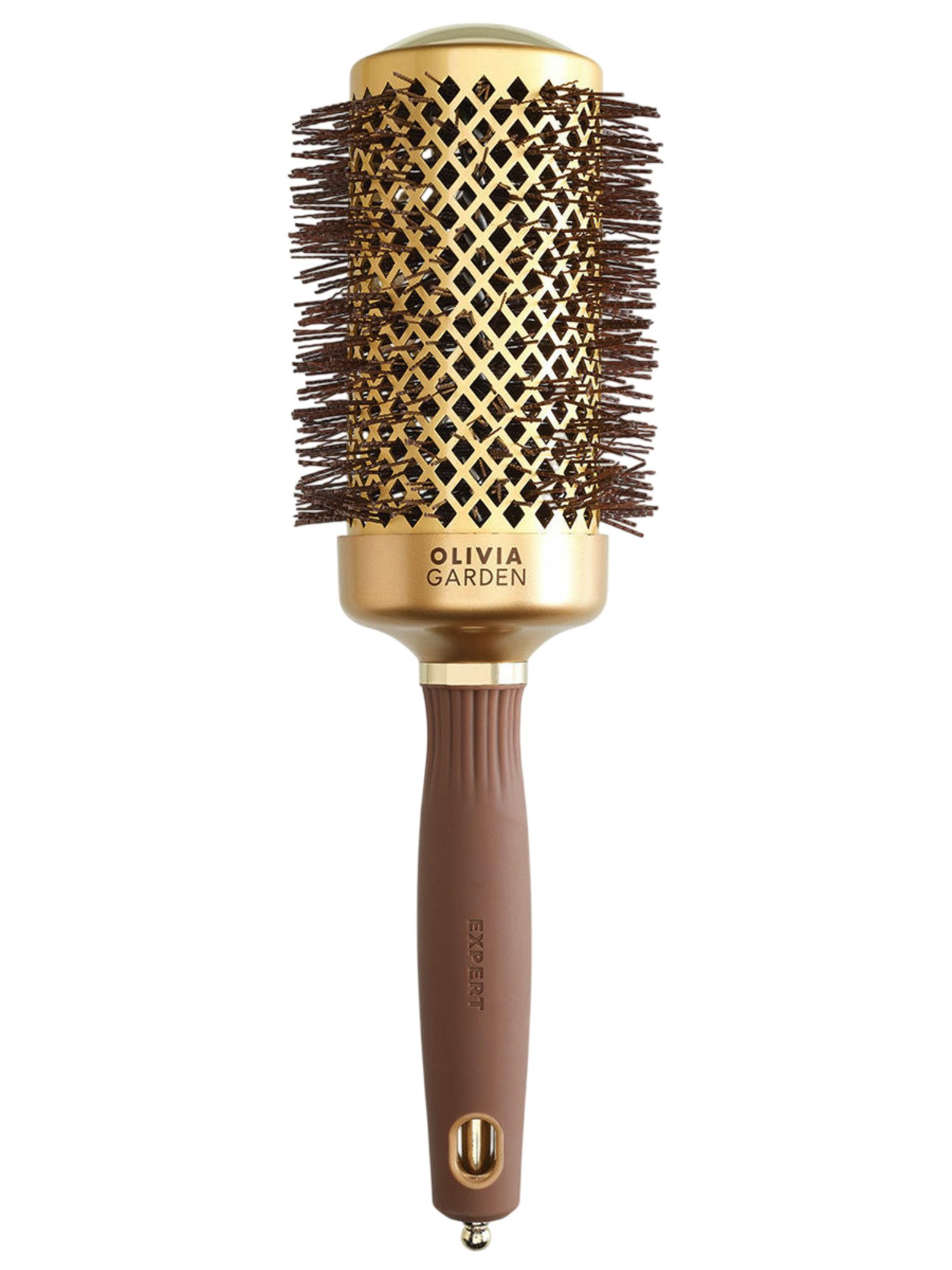 Olivia Garden Expert Blowout Shine 55/70 mm Or & Marron - Brosse Ronde Professionnelle
