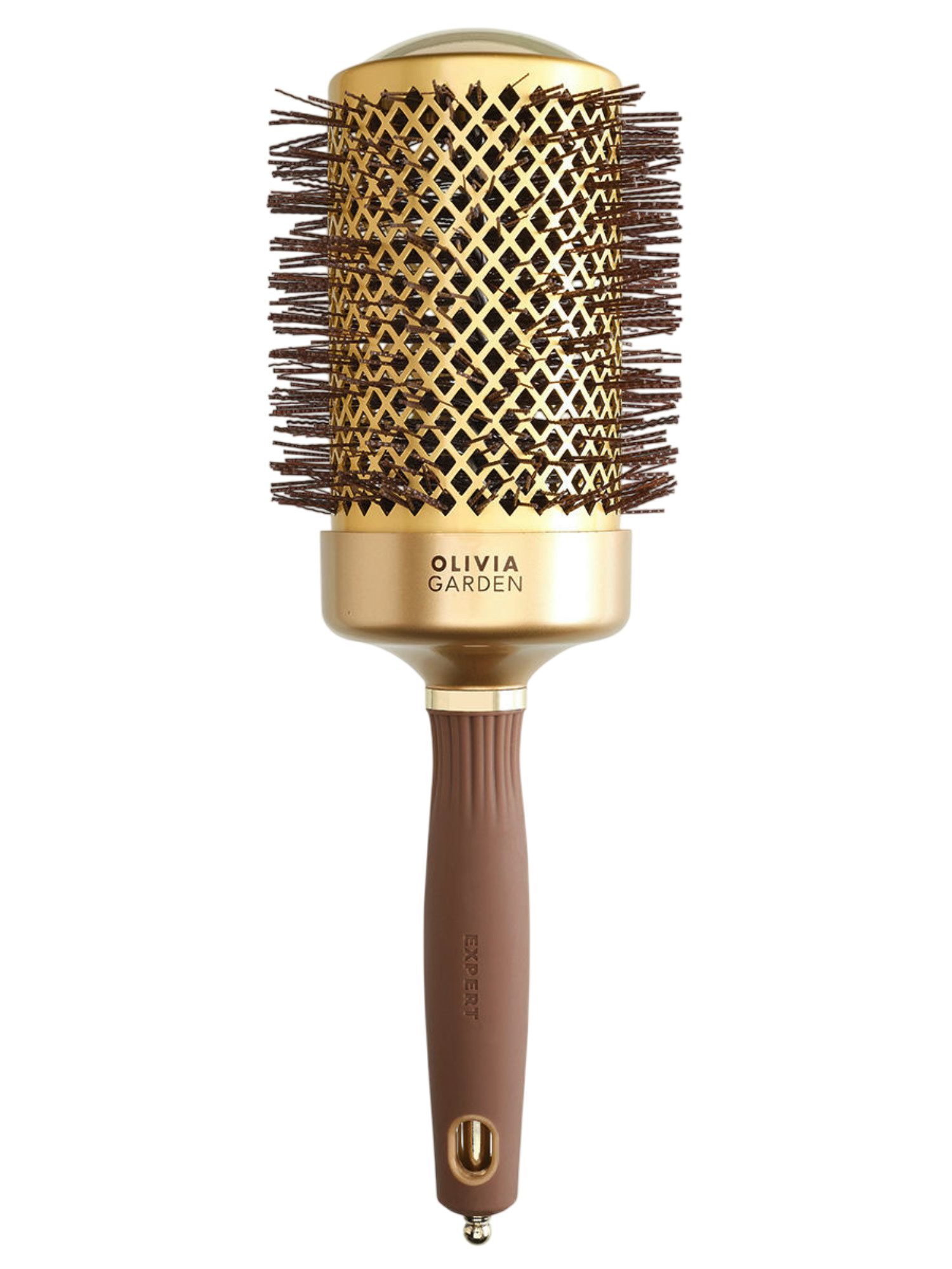 Olivia Garden Expert Blowout Shine 65/80 mm Or & Marron - Brosse Ronde Professionnelle