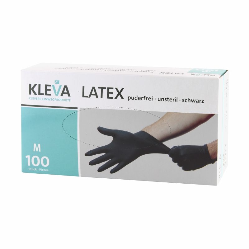 Fripac Kleva Gants Latex Noirs Sans Poudre Taille S 100 pcs
