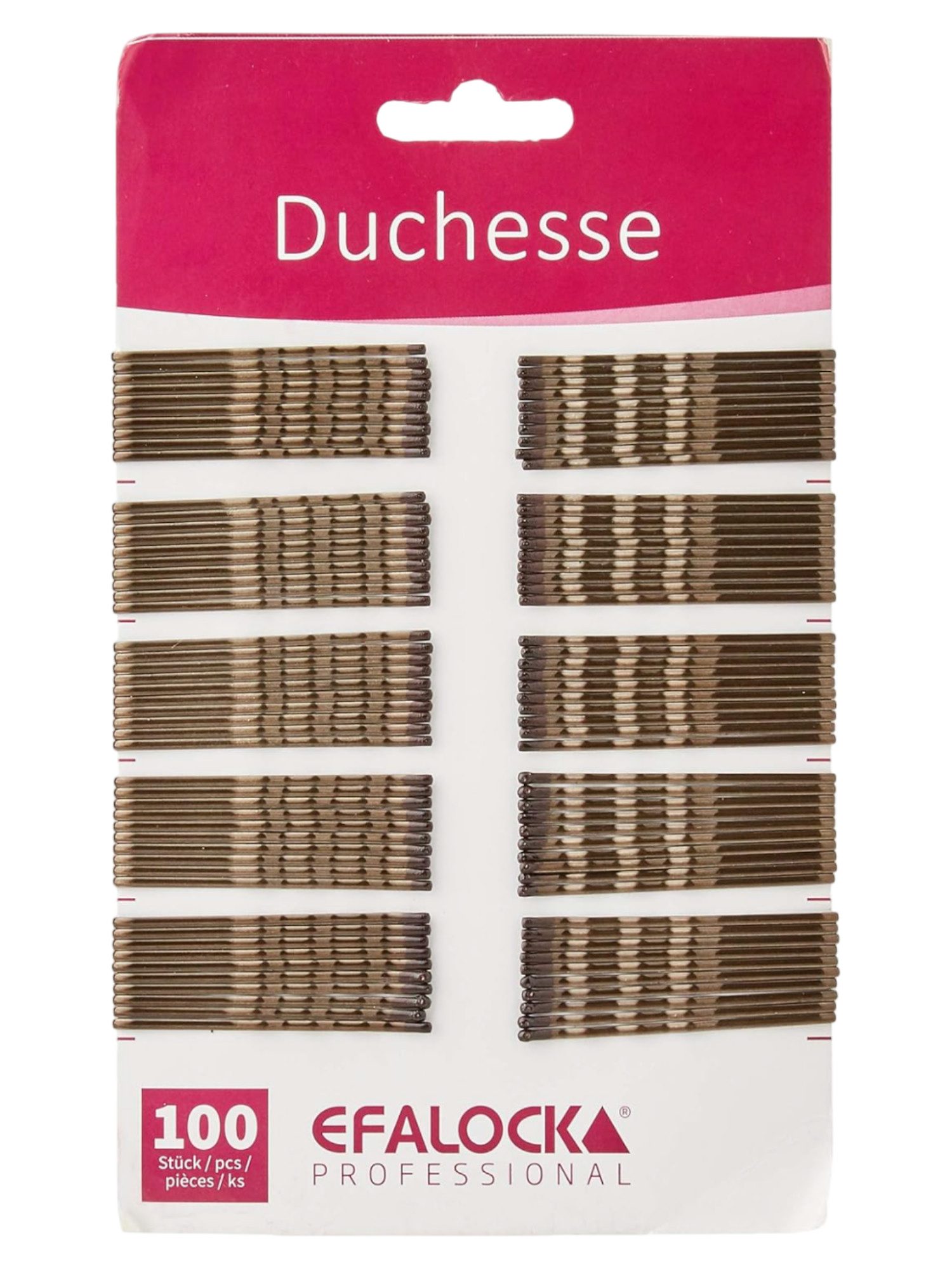 Efalock Épingles à Cheveux Duchesse 50mm Marron (100 pcs)