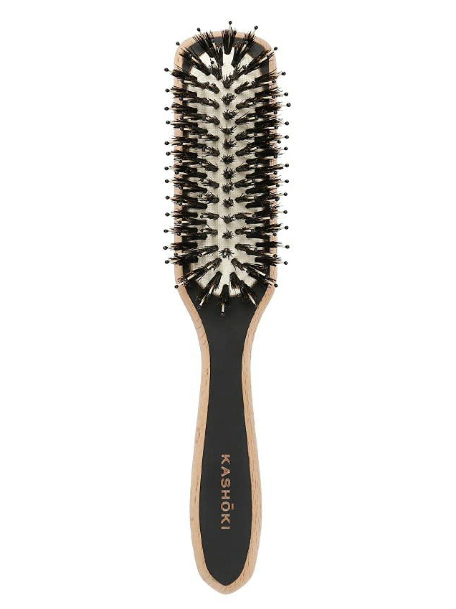 Kashoki Wooden Slim Brush – Brosse Fine en Bois de Hêtre pour Coiffage de Précision