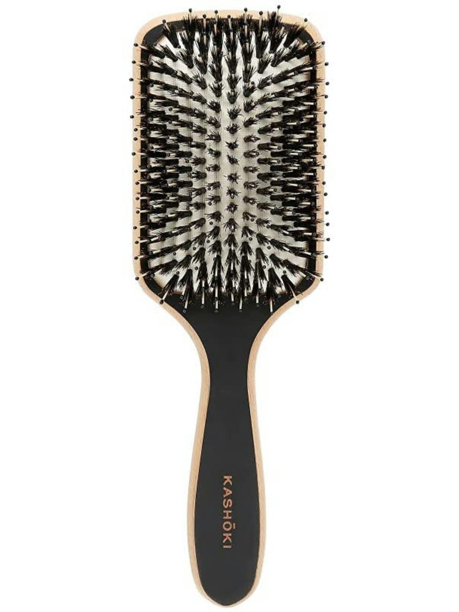Kashoki Wooden Paddle Brush - Brosse Démêlante en Bois de Hêtre avec Poils Naturels