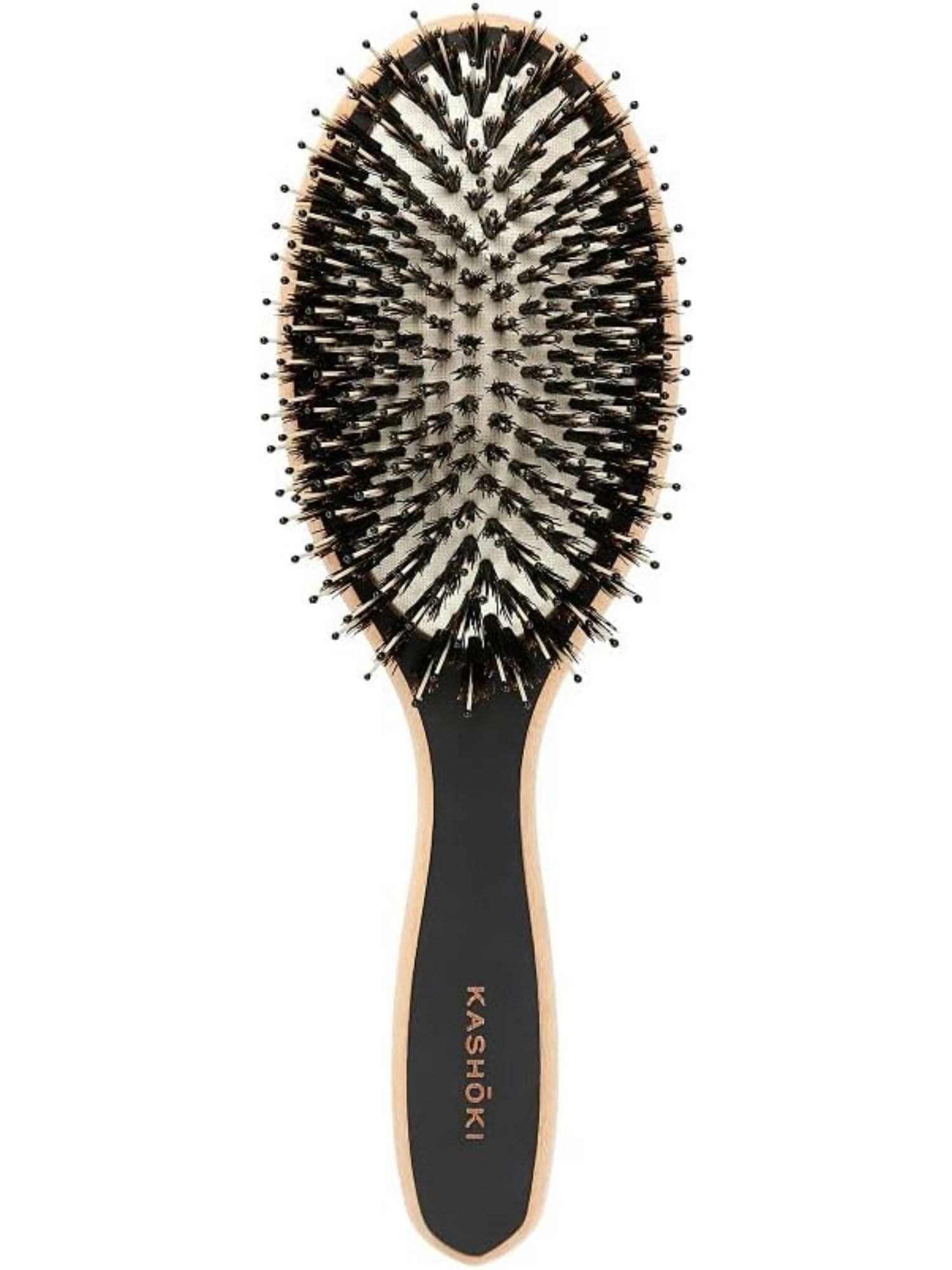 Kashoki Brosse Ovale en Bois – Poils Sanglier & Nylon, Coussin Pneumatique