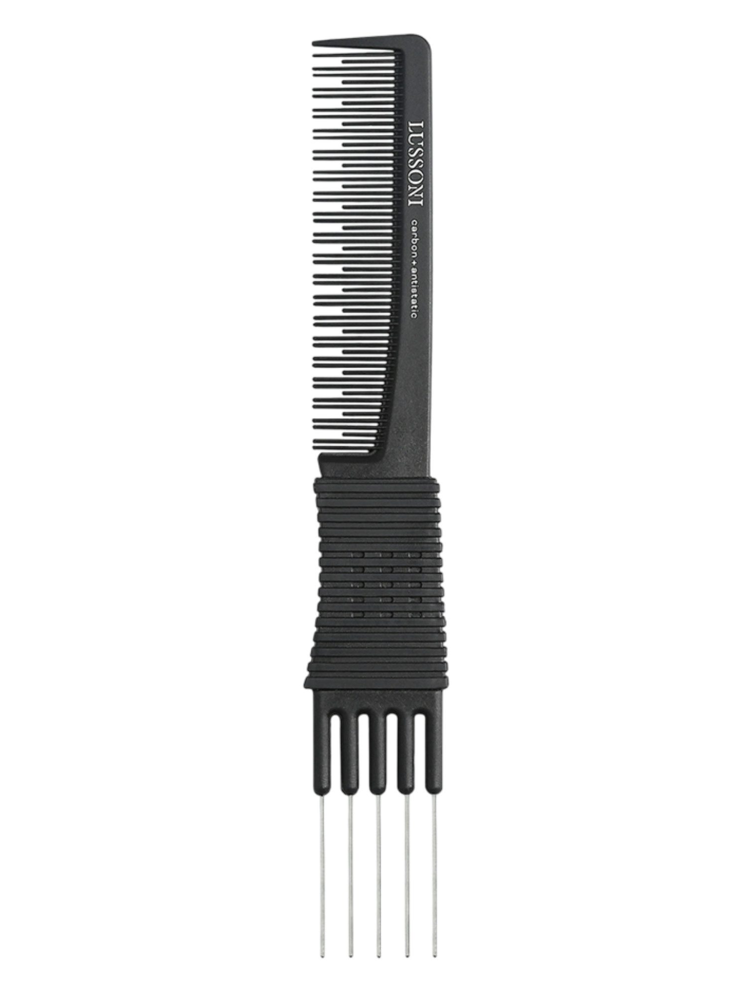Lussoni Lift Comb 200 - Peigne de Finition Professionnel avec Fourche Métallique pour Volume