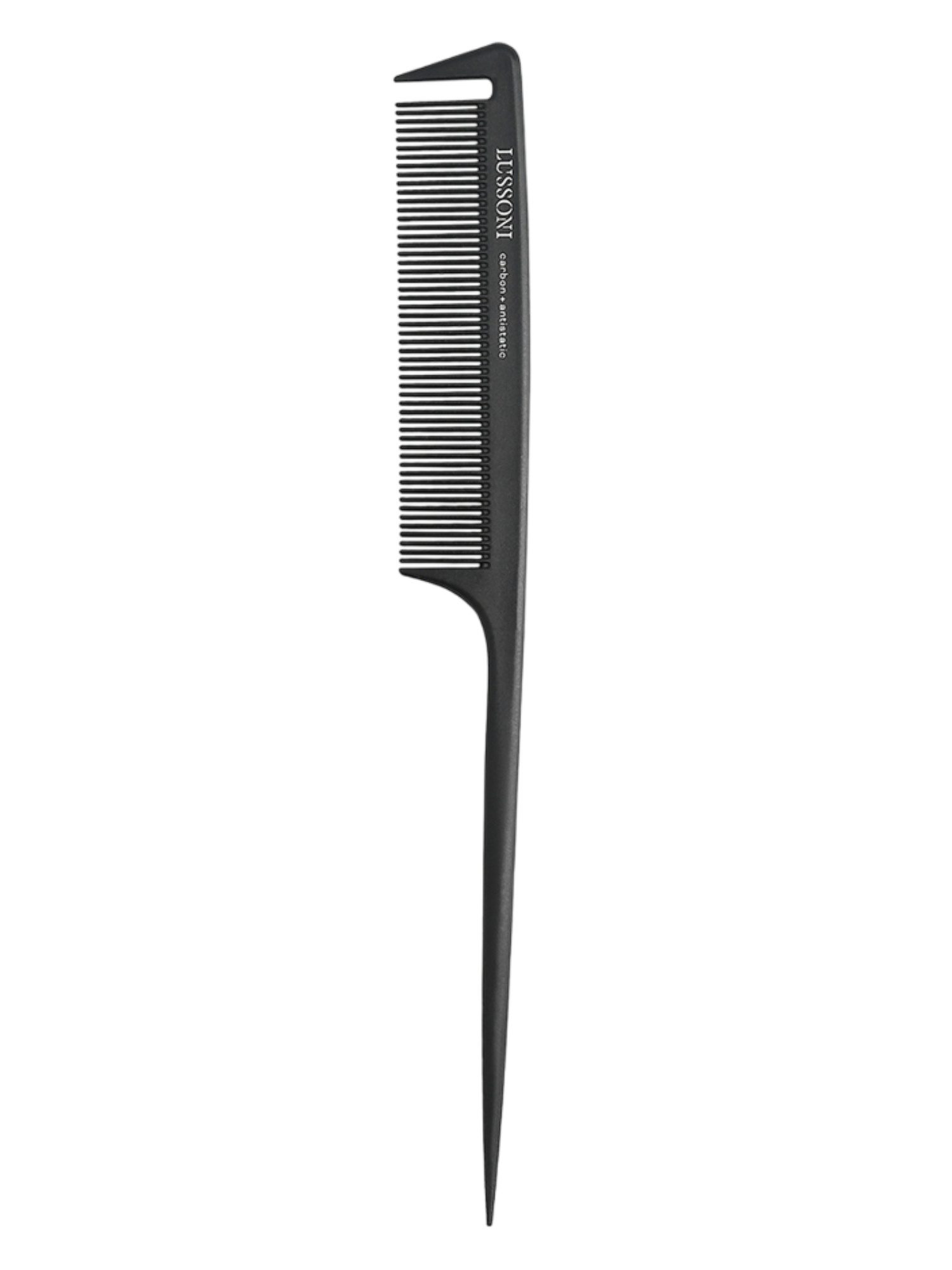 Lussoni Lift Tail Comb 216 - Peigne à Crêper de Précision avec Queue Métal 3 Dents