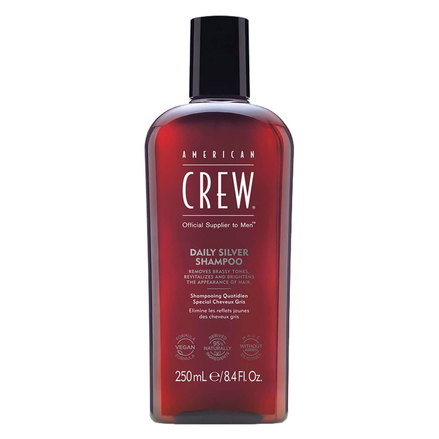 American Crew Daily Silver Shampoo 250ml - Shampoo Neutralisant Quotidien pour Cheveux Gris