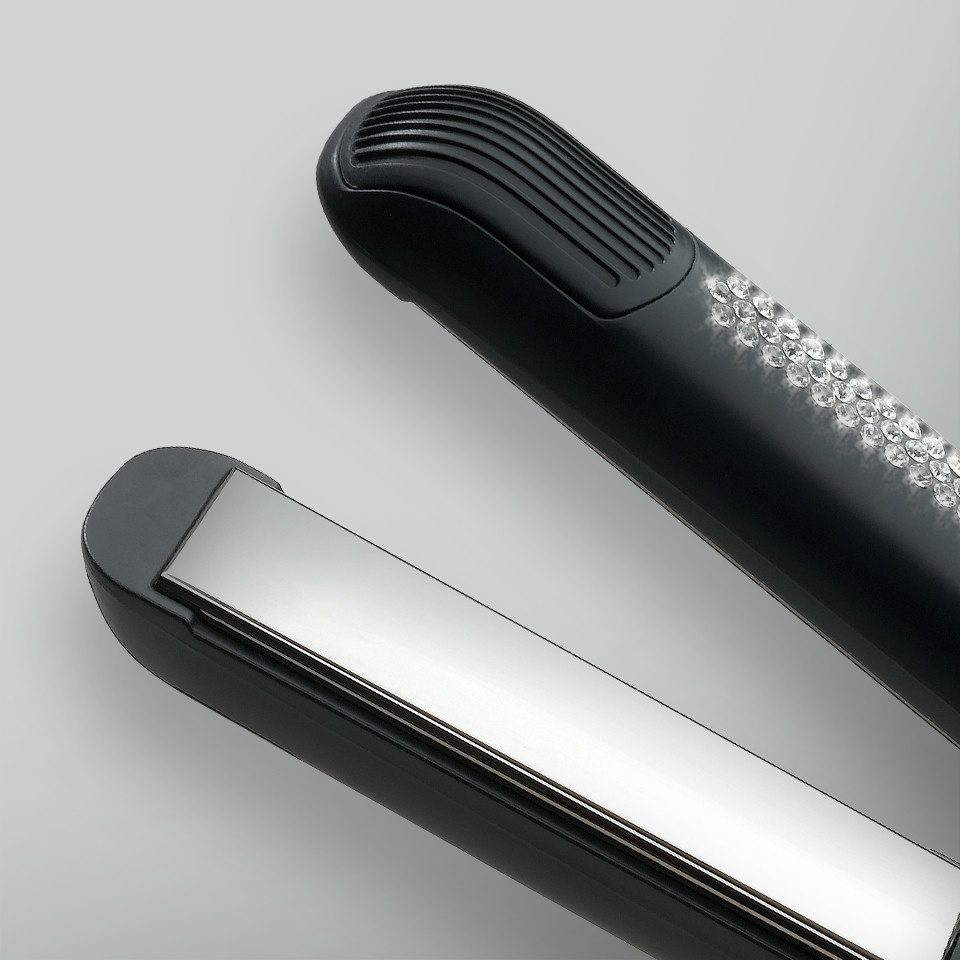 Ultron Talay Crystal Lisseur à Plaques Titanium avec 155 Cristaux – Chauffe Rapide 230°C