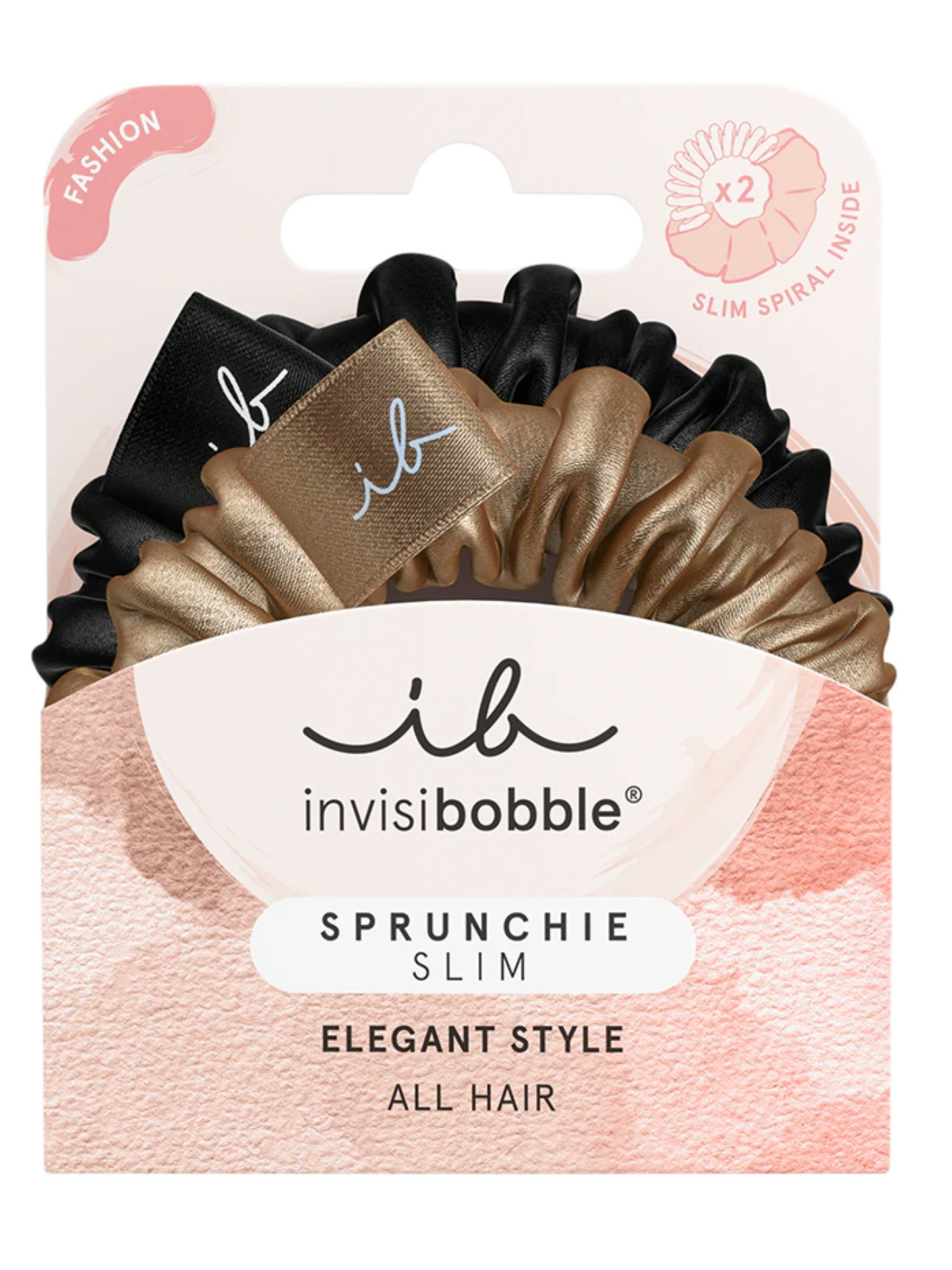 Invisibobble Sprunchie Slim True Golden - Chouchou Doré Élégant (2 pièces)