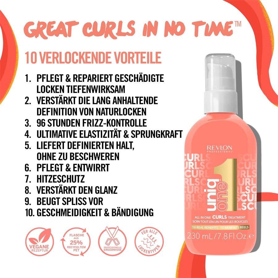 Revlon Uniq One Curls Treatment - Soin Sans Rinçage Boucles 230ml