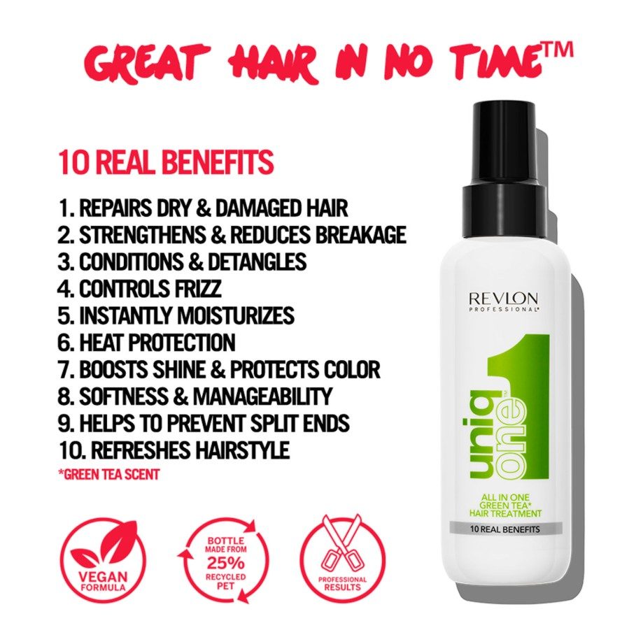 Revlon Uniq One Treatment Green Tea Scent 150ml - Soin Sans Rinçage Multifonction au Thé Vert