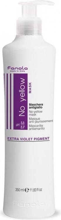Fanola No Yellow Masque 350ml - Masque Anti-Jaunissement pour Blonds et Cheveux Gris