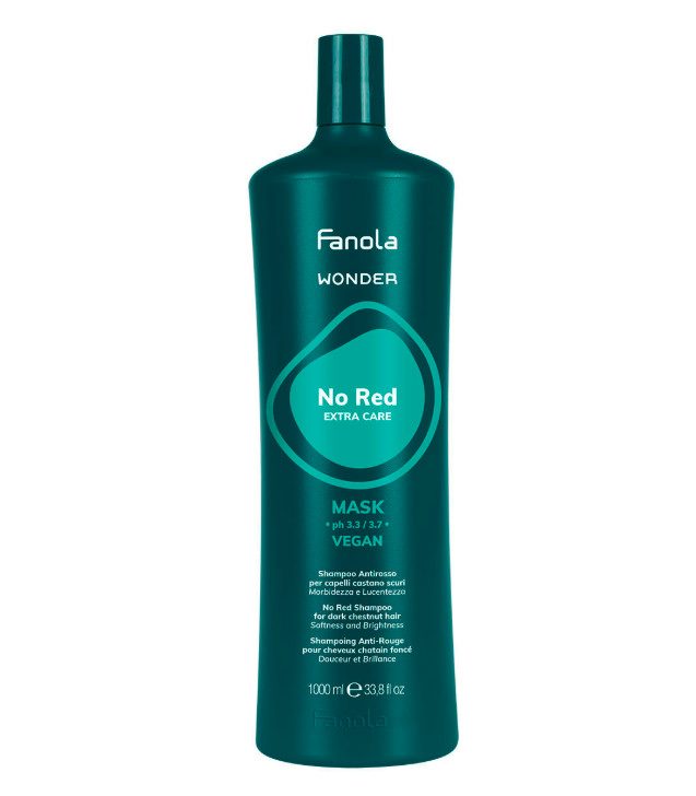 Fanola No Red Masque 1000ml - Neutralise les Reflets Roux sur Cheveux Bruns