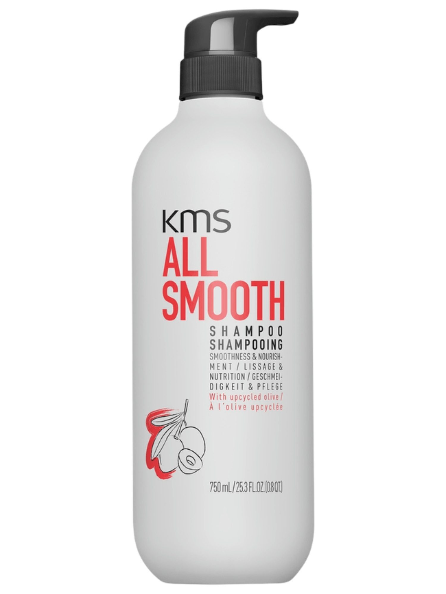 KMS All Smooth Shampoo 750ml - Lissage Anti-Frisottis pour Cheveux Secs