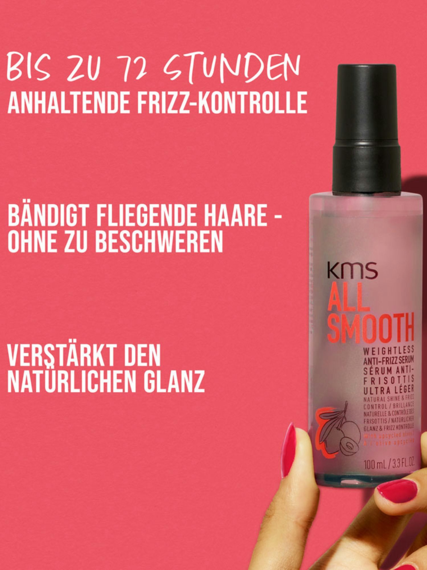 KMS All Smooth Weightless Anti-Frizz Serum 100ml – Contrôle Ultra-Léger des Frisottis