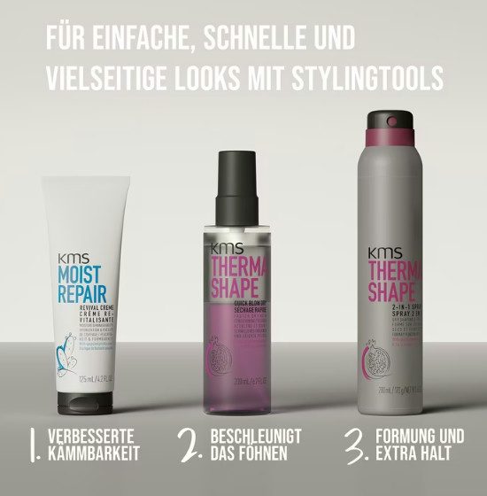 KMS ThermaShape Quick Blow Dry 75ml – Spray Accélérateur de Séchage Protection Thermique