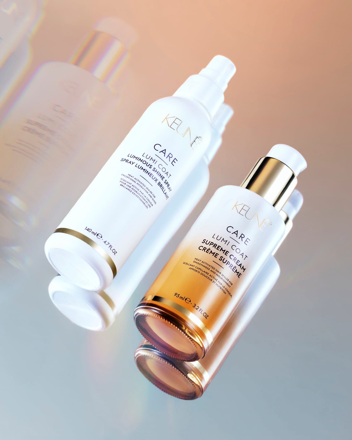 Keune Care Lumi Coat 140ml - Soin Sans Rinçage Brillance Miroir et Protection Thermique