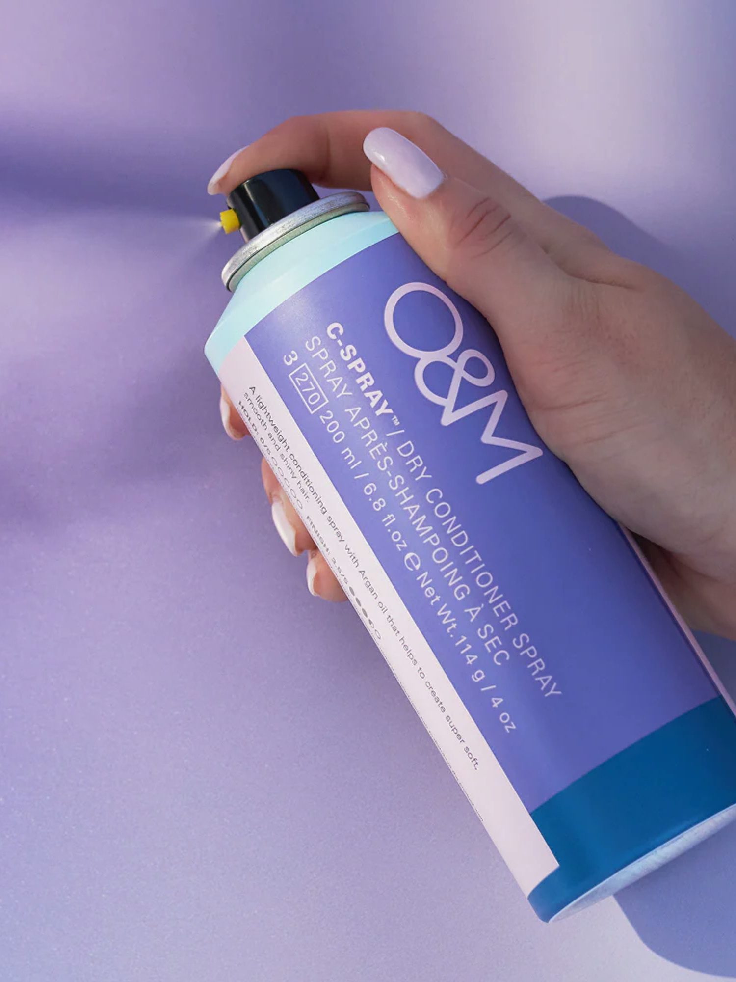 O&amp;M C Spray Conditioner Sec Sans Rinçage 200ml – Soin Instantané Cheveux Secs