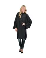 Sibel Economy Peignoir Noir à Manches Longues - Protection Professionnelle Salon