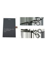 e-kwip Black Flower Set 5.5" - Ciseaux Professionnels Titane Rose Gold