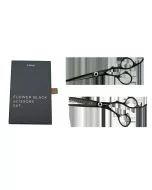 e-kwip Black Flower Set 5.5" - Ciseaux Professionnels Titane Rose Gold