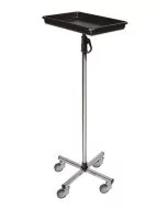 Efalock Chariot de Cabine à Roulettes - Plateau Noir, Hauteur Réglable 88-140 cm