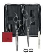 Olivia Garden Silk Cut Set de 2 Ciseaux Matt Black 5,75" + Effileur
