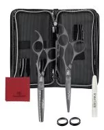 Olivia Garden Silk Cut Set de 2 Ciseaux Matt Black 5,75" + Effileur