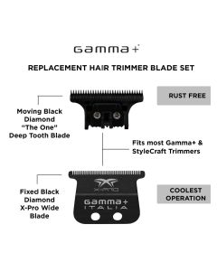 Gamma+ Lame Fixe X-PRO WIDE DLC – Lame T-Wide Professionnelle en Carbone Diamant Noir