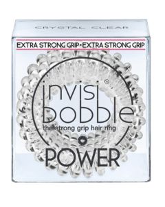 Invisibobble Power Crystal Clear - Élastique Extra-Fort pour Cheveux Épais