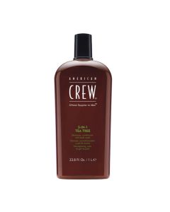 American Crew 3-en-1 Tea Tree 1L - Shampoing, Après-Shampoing & Gel Douche