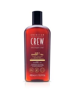 American Crew 3-en-1 Gingembre & Thé 450ml - Shampoing, Après-shampooing et Gel Douche