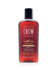 American Crew 3-en-1 Gingembre & Thé 450ml - Shampoing, Après-shampooing et Gel Douche