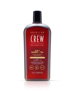 American Crew 3-en-1 Gingembre & Thé 1L - Shampoing, Après-shampoing & Gel Douche