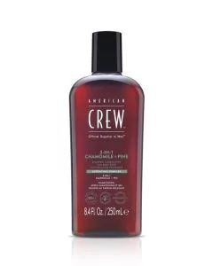 American Crew 3-en-1 Camomille & Pin 250ml - Shampoing, Après-Shampoing et Gel Douche